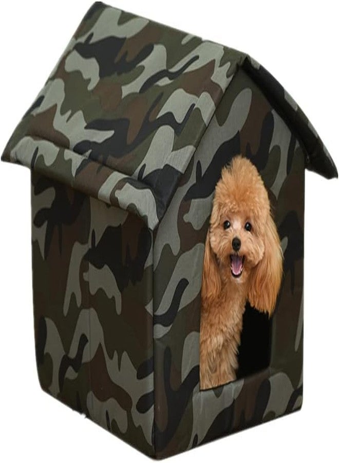AMICA Army Disruptive Pattern Dog Tent Bed for Indoor Dog, Warm Waterproof Oxford Pet House for Outdoor (L) 23 * 21 * 21 inch - Image 1